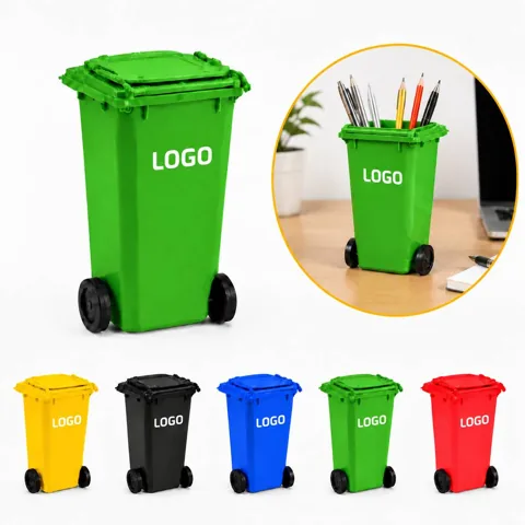 Compact Desk Bin with Lid for Pens and Pencils
