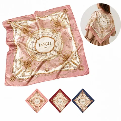 Lightweight Printed Imitation Silk Scarf Soft Breathable