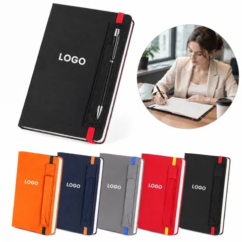A5 Business Notebook with Pen Holder, Compact