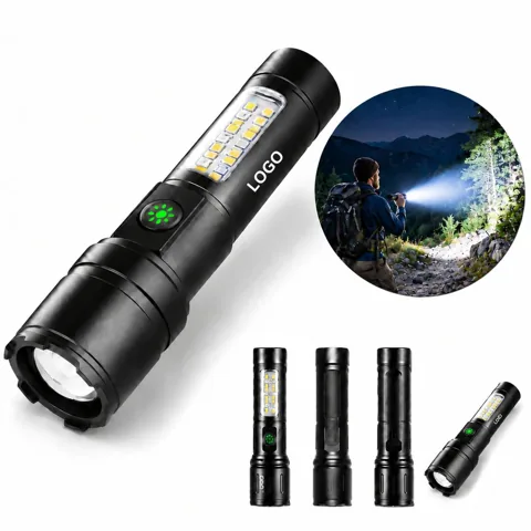 100000 Lumen Rechargeable Aluminum Flashlight