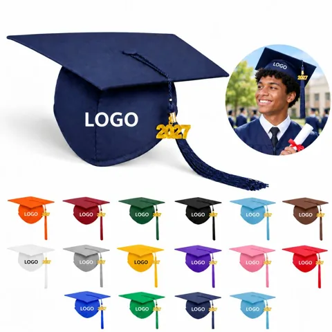 Adjustable Graduation Cap with Tassel and Mortarboard