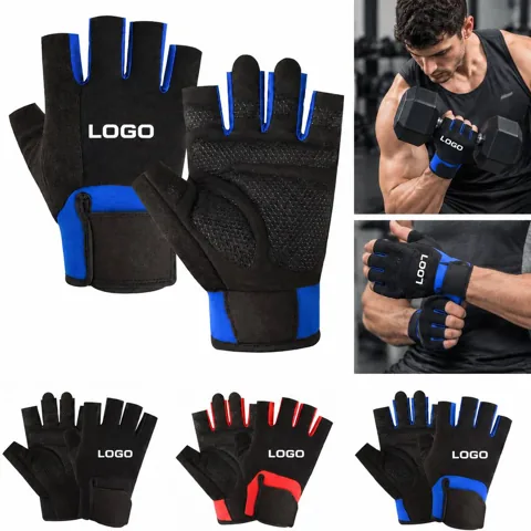 Non-Slip Half-Finger Gym Gloves with Silicone Palm