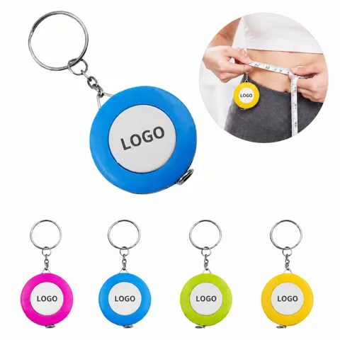 Compact Retractable Keyring Tape Measure with Metal Hook