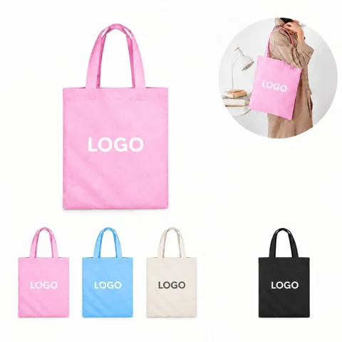 Bright Cotton Canvas Shopping Tote for Groceries and Books