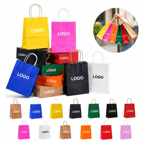 Recyclable Brown Kraft Paper Gift Shopping Bag
