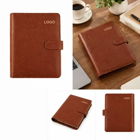 Refillable A5 Faux Leather Ring Notebook Planner