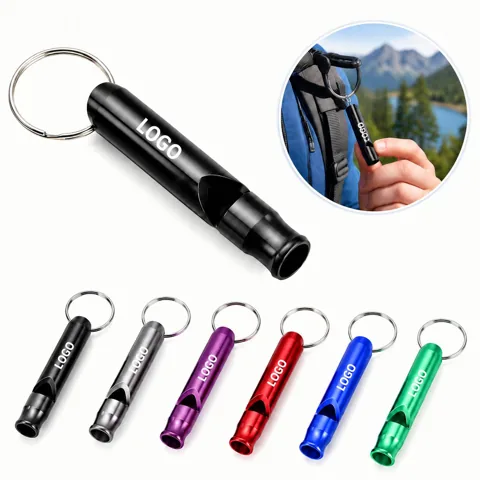 Compact Aluminum Emergency Whistle Keychain for Outdoor