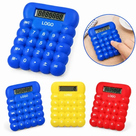 Portable Mini Electronic Calculator with Flexible Silicone