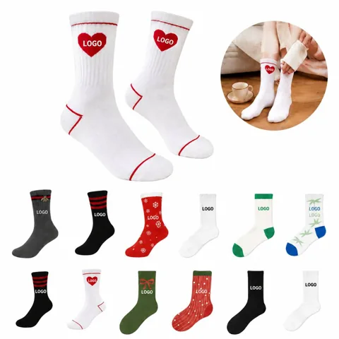 Breathable Cotton Sock Sets with Custom Prints