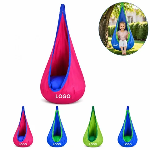 Enclosed Hanging Pod Swing with Cushion and Swivel