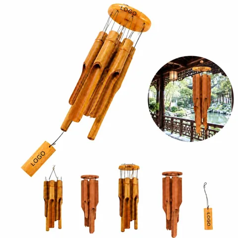 Natural Bamboo Outdoor Wind Chime for Porch Garden
