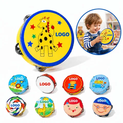 Kids Lightweight Wooden Percussion Tambourine