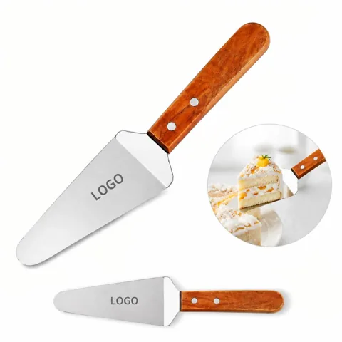 Angled Handle Cake Serving Spatula with Folded Edge