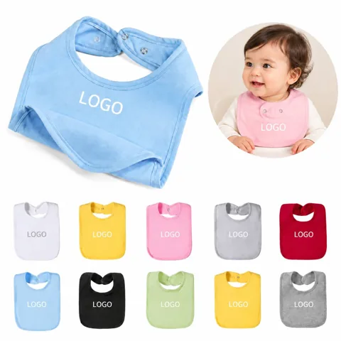 Cotton Baby Towels with Adjustable Bib Set