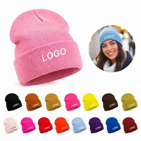 Solid Color Warm Knit Beanie for Men and Women