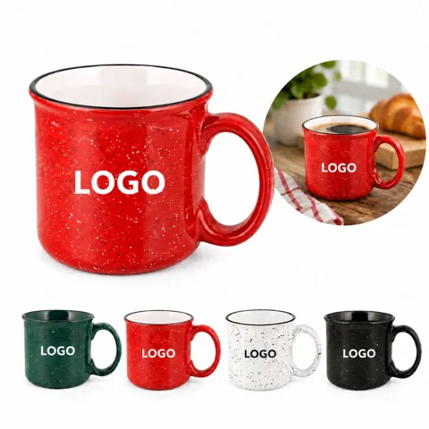 Rustic Speckled Ceramic Campfire Coffee Mug