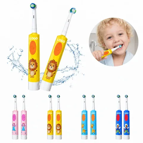 Electric Kids Toothbrush with Rotating Soft Bristle Head