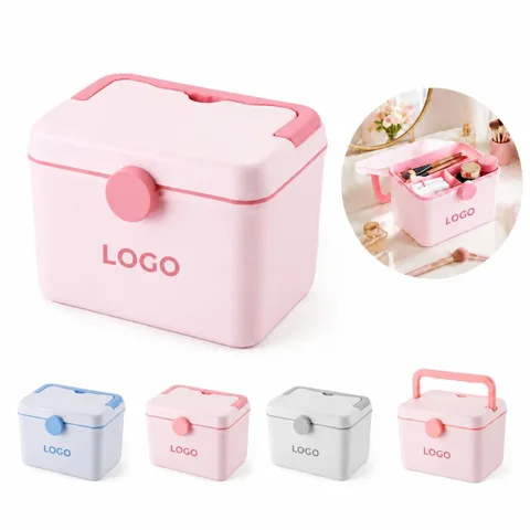 Portable Medicine Storage Box with Adjustable Dividers