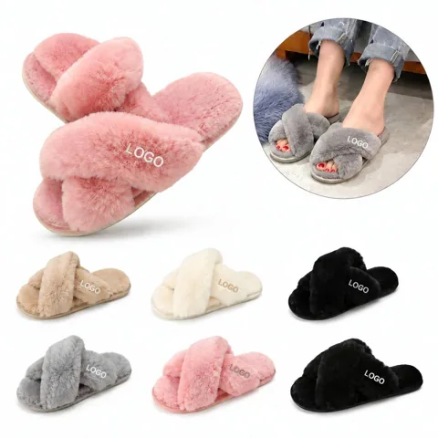 Cozy Faux Fur House Slippers for Women with Slip-Resistant