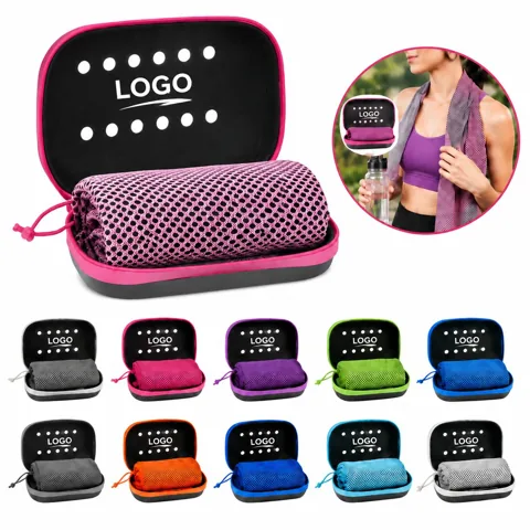 Quick-Dry Cooling Sports Towel for Gym with Storage Case