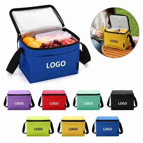 Insulated Canvas Picnic Shoulder Bag for Outdoor Meals