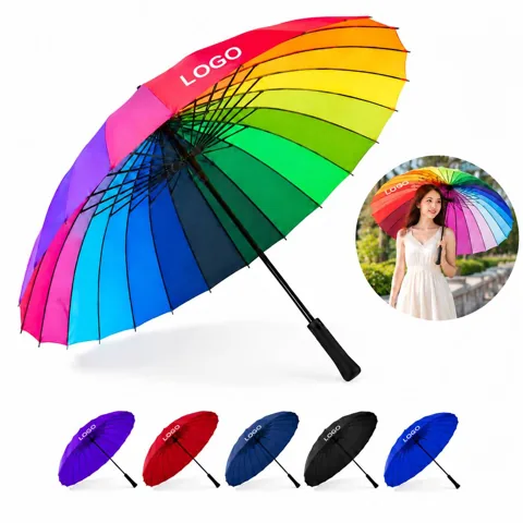 24-Rib Windproof Auto Open Golf Umbrella