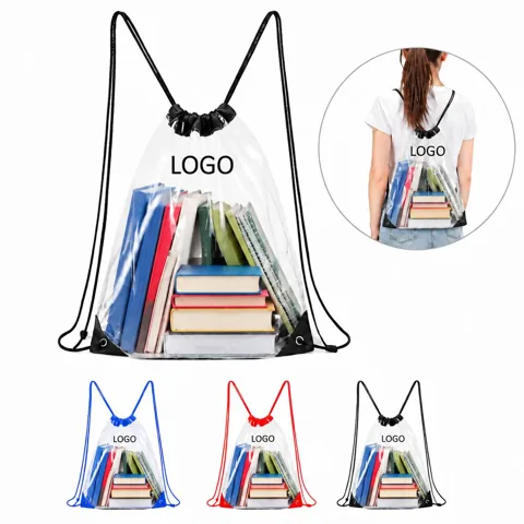 Transparent PVC Drawstring Pouch for Travel Storage