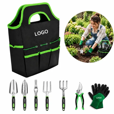 4-Piece Rust-Resistant Gardening Hand Tool Kit with Storage