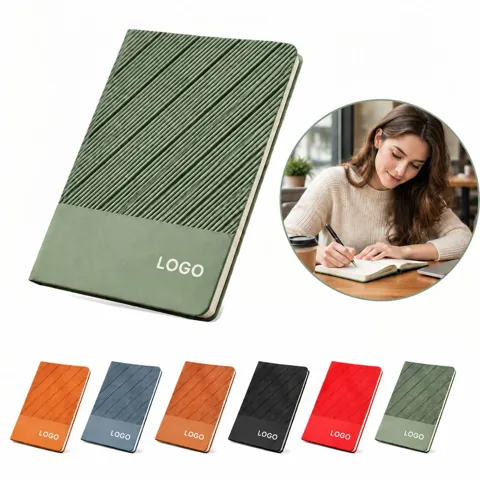 A5 Faux Leather Softcover Notebook with Elastic Closure