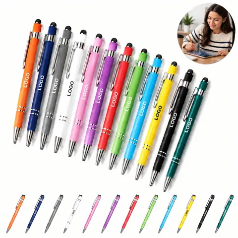 12 Pack Aluminum Soft-Touch Stylus Pens