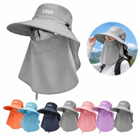 Wide Brim Breathable Sun Hat with Chin Strap