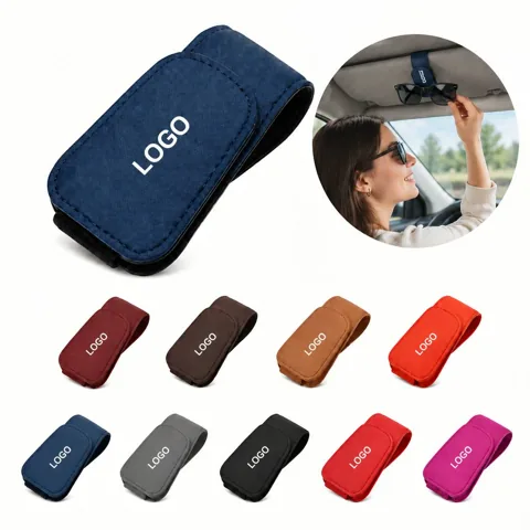 Car Sun Visor Sunglass Clip Holder with Protective Padding