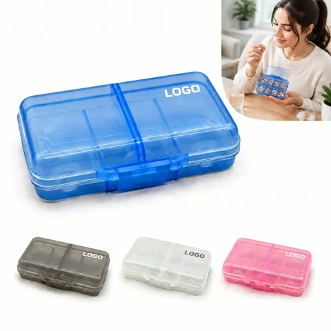 8-Grid Weekly Travel Pill Box Portable Medication Organizer