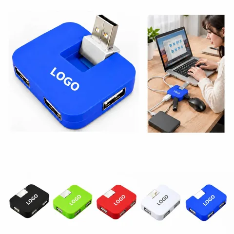 Compact 4-Port USB Splitter for Multiple Devices