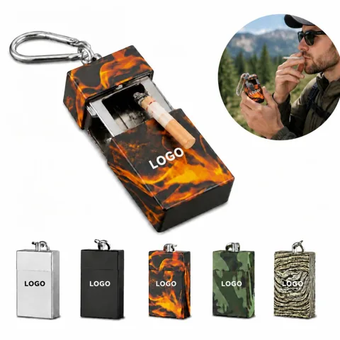 Mini Keychain Ashtray with Snap-Lock Lid and Carabiner