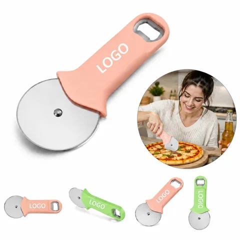 Dual-Purpose Stainless Steel Pizza Cutter and Bottle Opener