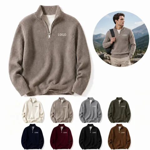 Thick Knit Half-Zip Pullover for Layering