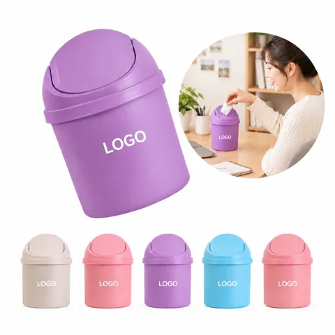 Compact Covered Desktop Waste Bin for Home Office and Study