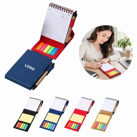 Adhesive Note Stack with Spiral Binding, Compact Design