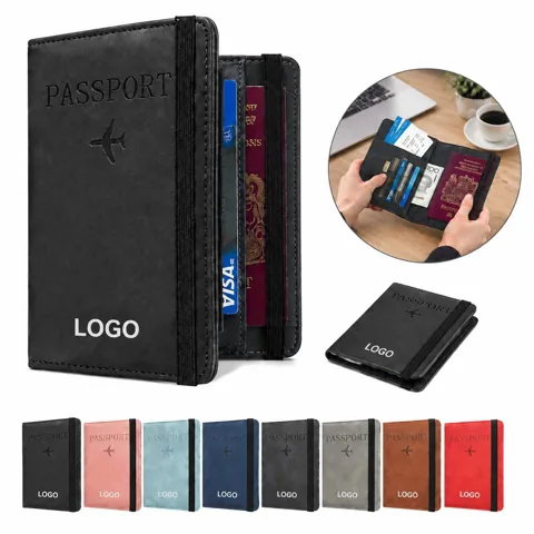 RFID Blocking Full-Grain Leather Travel Document Organizer