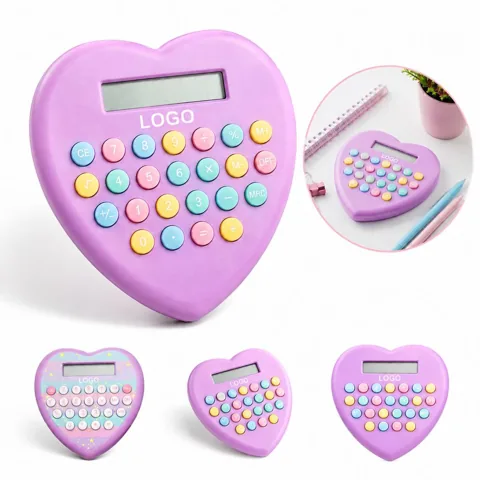 Heart-Shaped Pocket Calculator Compact for Daily Math