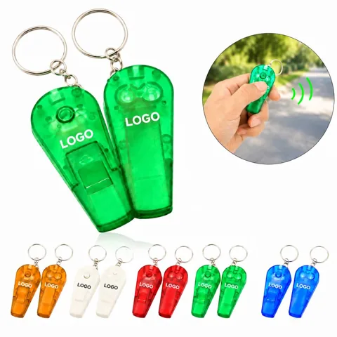 Emergency Whistle Keychain with Bright LED Flashlight