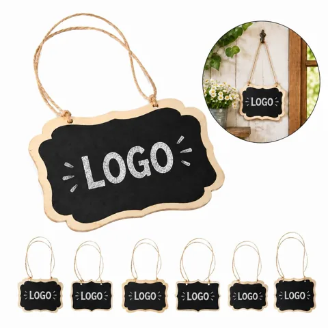 Double-Sided Wooden Chalkboard Sign for Tabletop Display