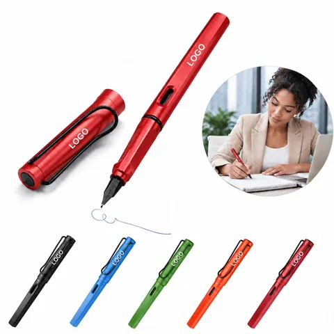 Ergonomic Retractable Gel Pen with Metal Clip Fine Point
