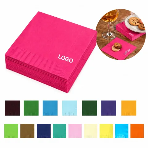 Personalized Color Paper Beverage Napkins for Events