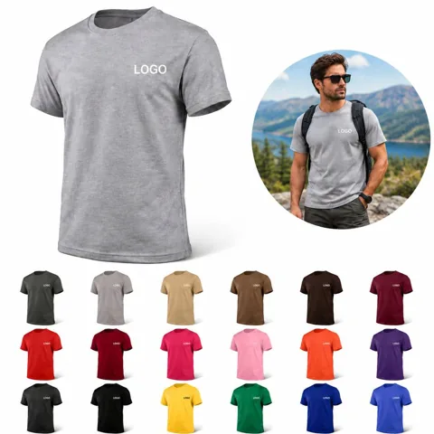 Durable Cotton Blend Crewneck T-Shirt for Daily Wear