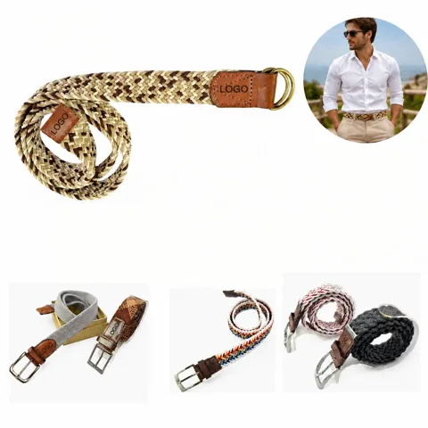 Adjustable Elastic Woven Belt with Metal Buckle