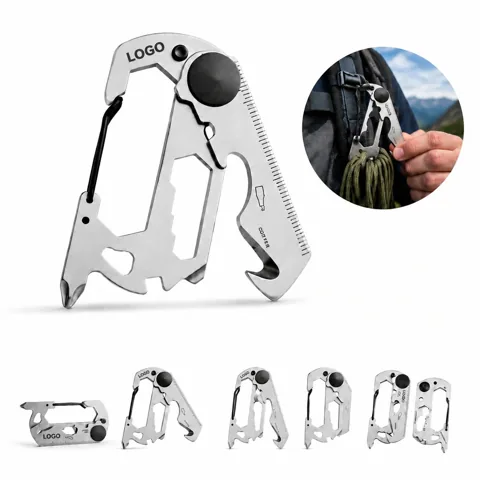 Multi-Function Stainless Steel Carabiner for Outdoor Gear