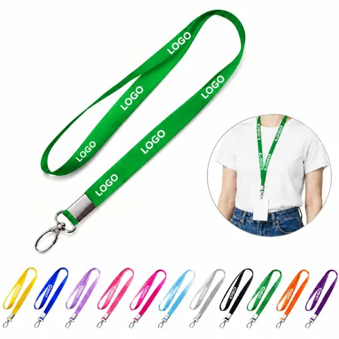 Adjustable Woven Nylon Lanyard with Metal Clip