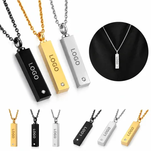 Cremation Ash Keepsake Pendant Necklace Stainless Steel